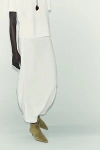 CUT-OUT KNIT MIDI SKIRT