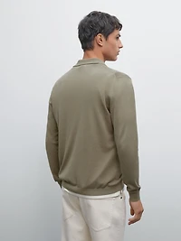 Cotton blend knit cardigan