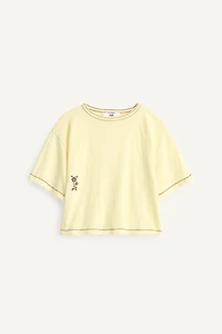 LIMITED EDITION EMBROIDERED FLORAL STITCH T-SHIRT