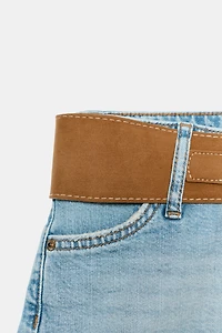Z1975 BELTED DENIM SHORTS