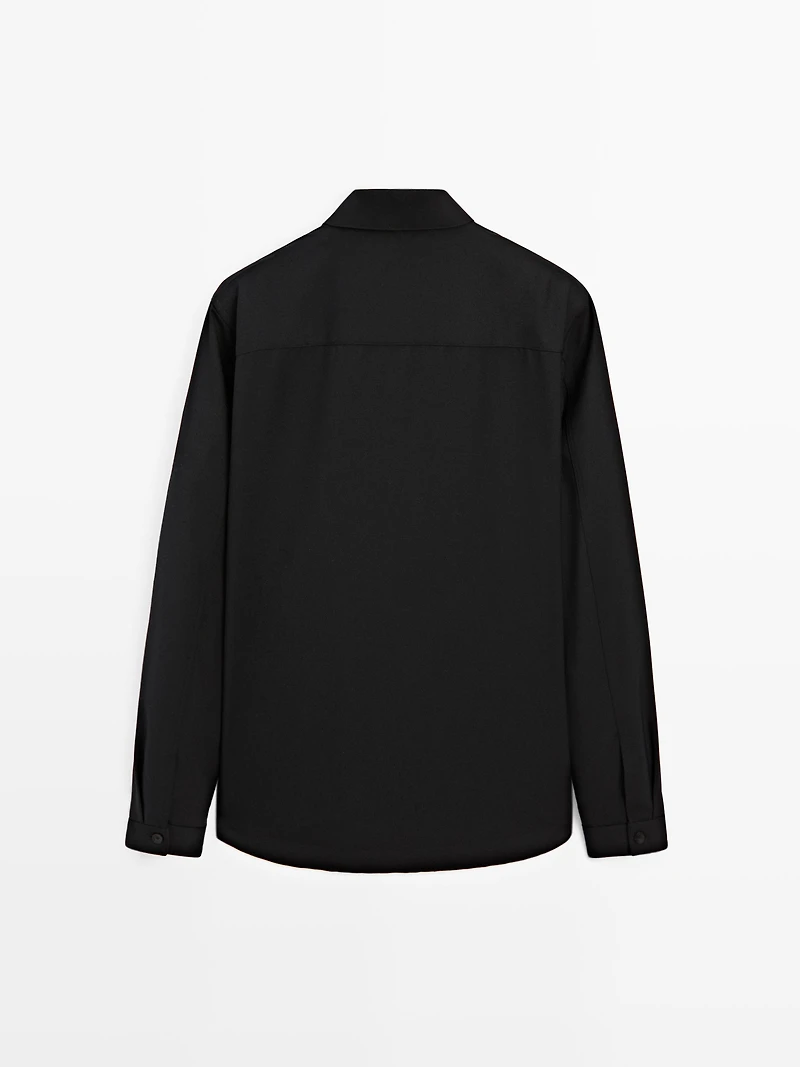 Wool blend overshirt with pockets