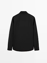 Wool blend overshirt with pockets