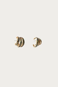MARISA BERENSON X ZARA TRIPLE SHELL HOOP EARRINGS
