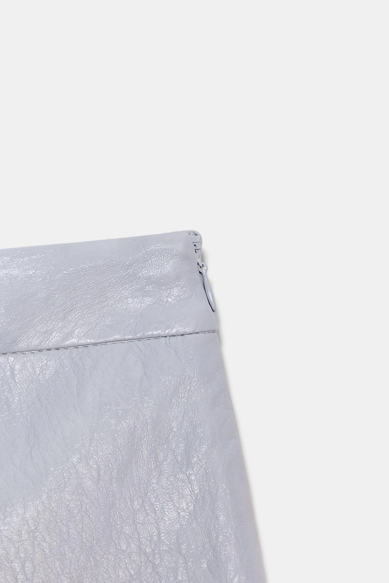 FAUX LEATHER WRAP SKORT