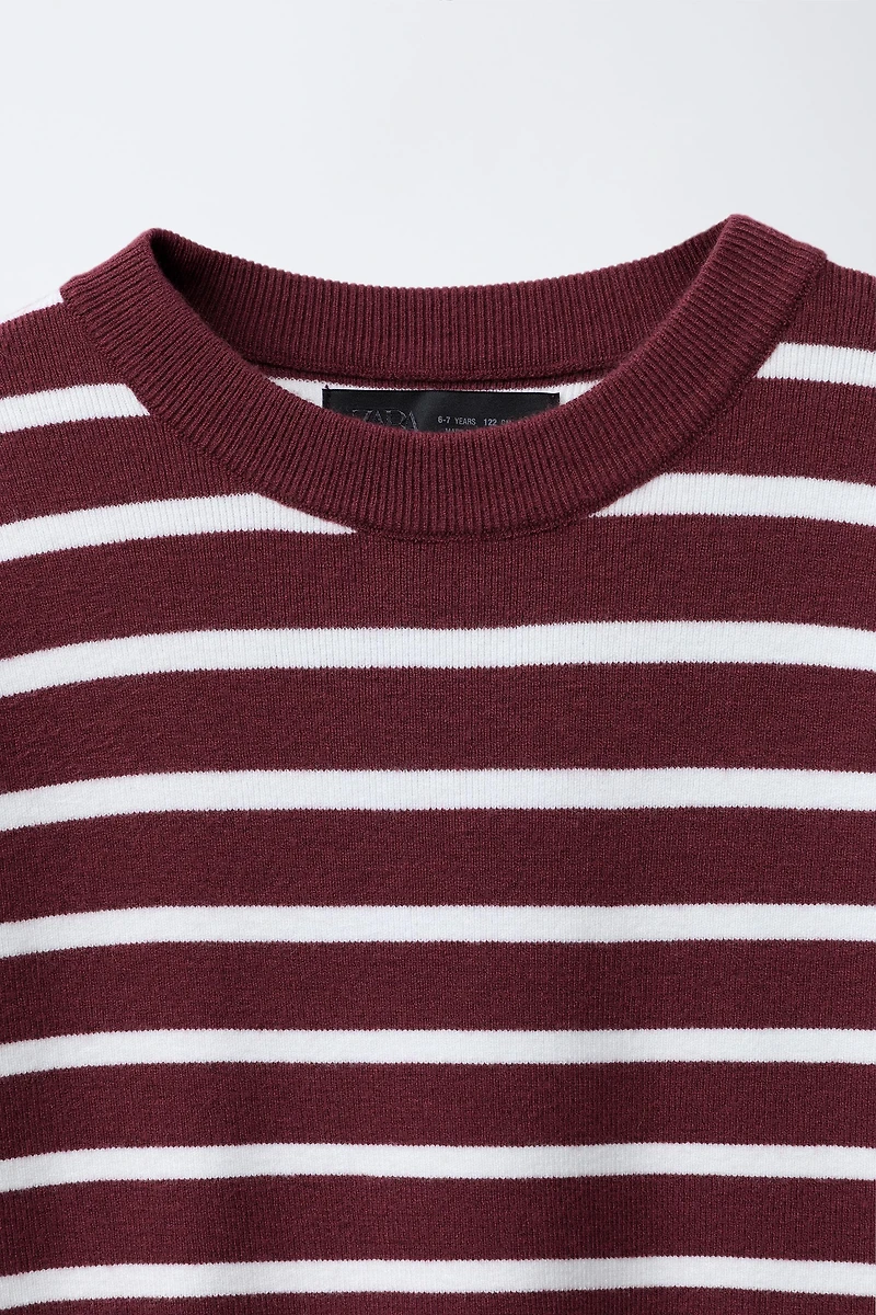 T-SHIRT EN MAILLE À RAYURES