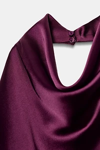 SATIN EFFECT HALTER TOP