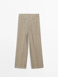 Linen blend darted trousers