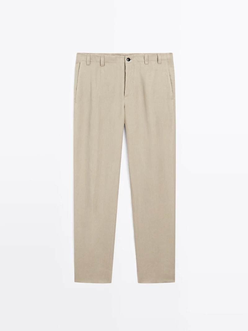 Pantalon total look 100 % lin