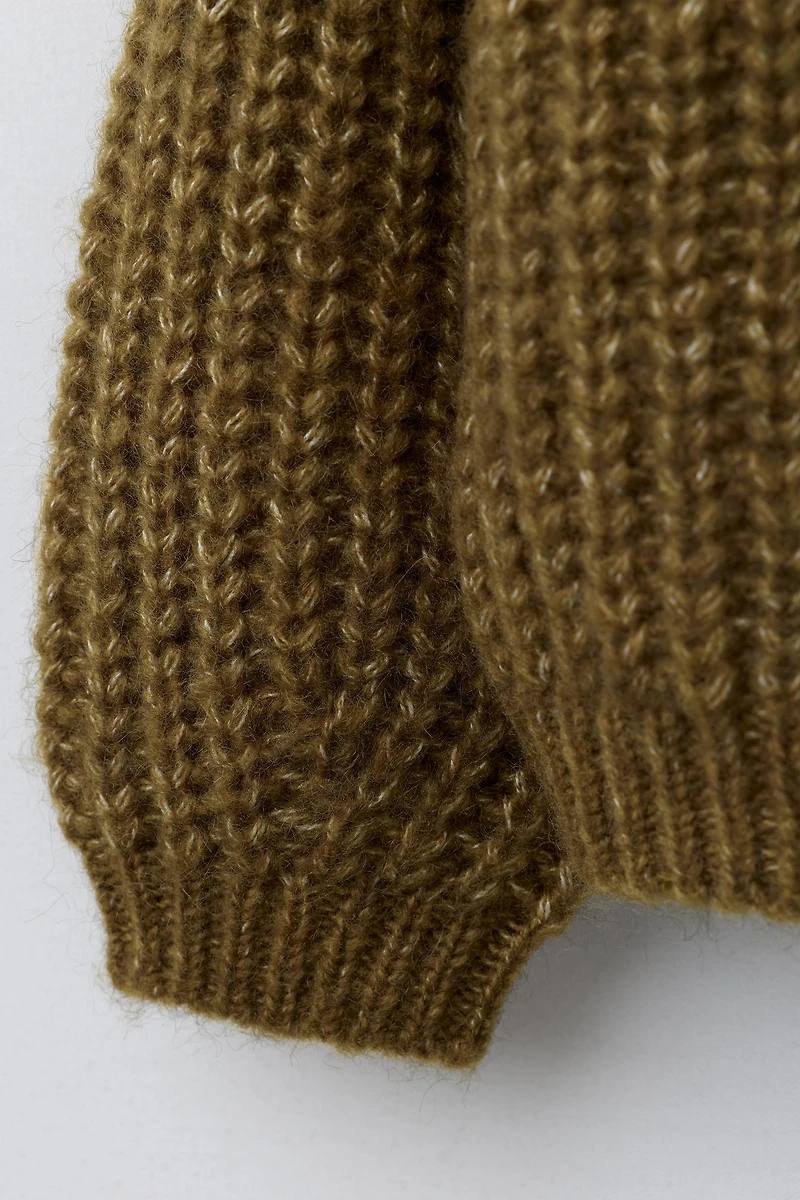 CHUNKY WOOL BLEND CARDIGAN
