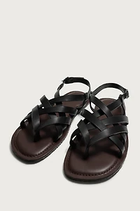 LEATHER STRAPPY SANDALS