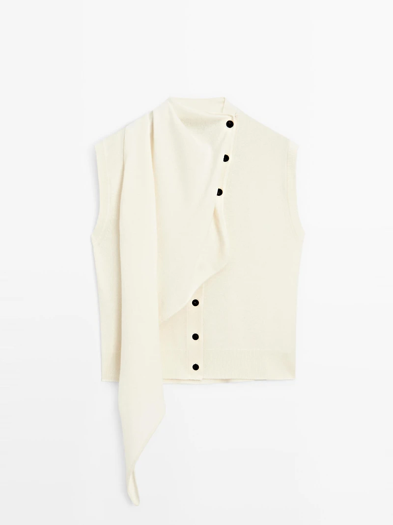 Veste sans manches écharpe 100 % laine