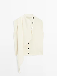 Veste sans manches écharpe 100 % laine