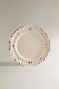 PORCELAIN DINNER PLATE WITH FLORAL PRINT