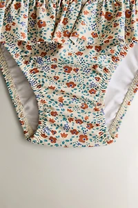 KIDS' TROPICAL FLOWER RUFFLE DIAPER COVER