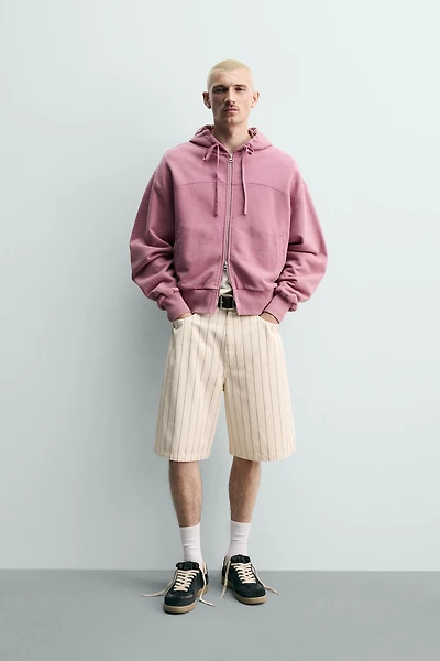 PINSTRIPE BAGGY FIT SHORTS