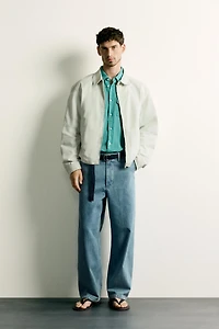 BLOUSON REGULAR FIT EN COTON LAVÉ