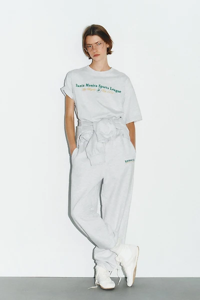 TEXT PRINT COTTON PANTS
