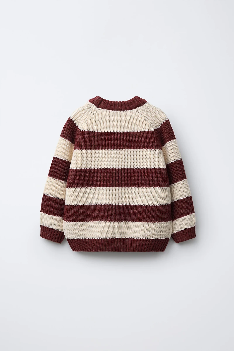 PULL EN MAILLE AVEC LAINE RAYURES