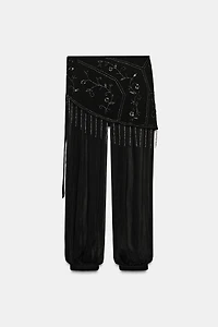 BEADED PAREO PANTS