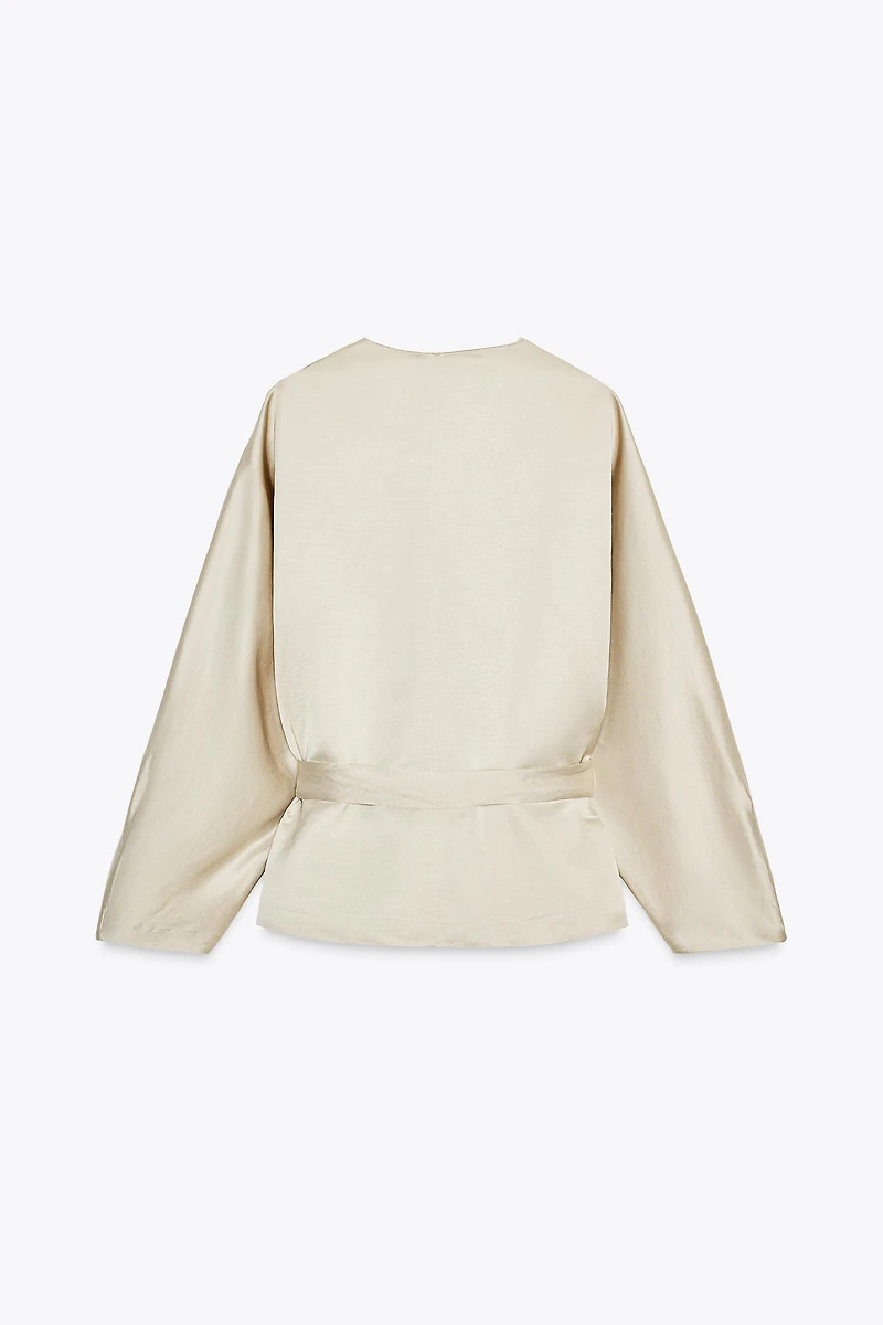 ZW COLLECTION LINEN WRAP BLOUSE