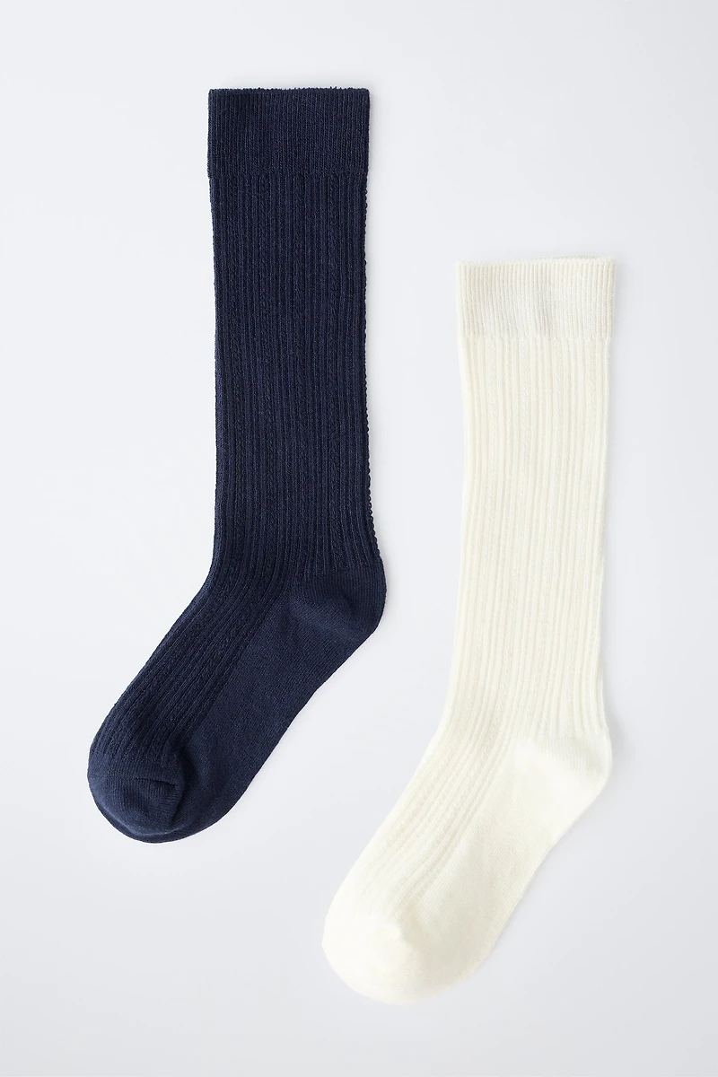 TWO-PACK LONG POINTELLE SOCKS