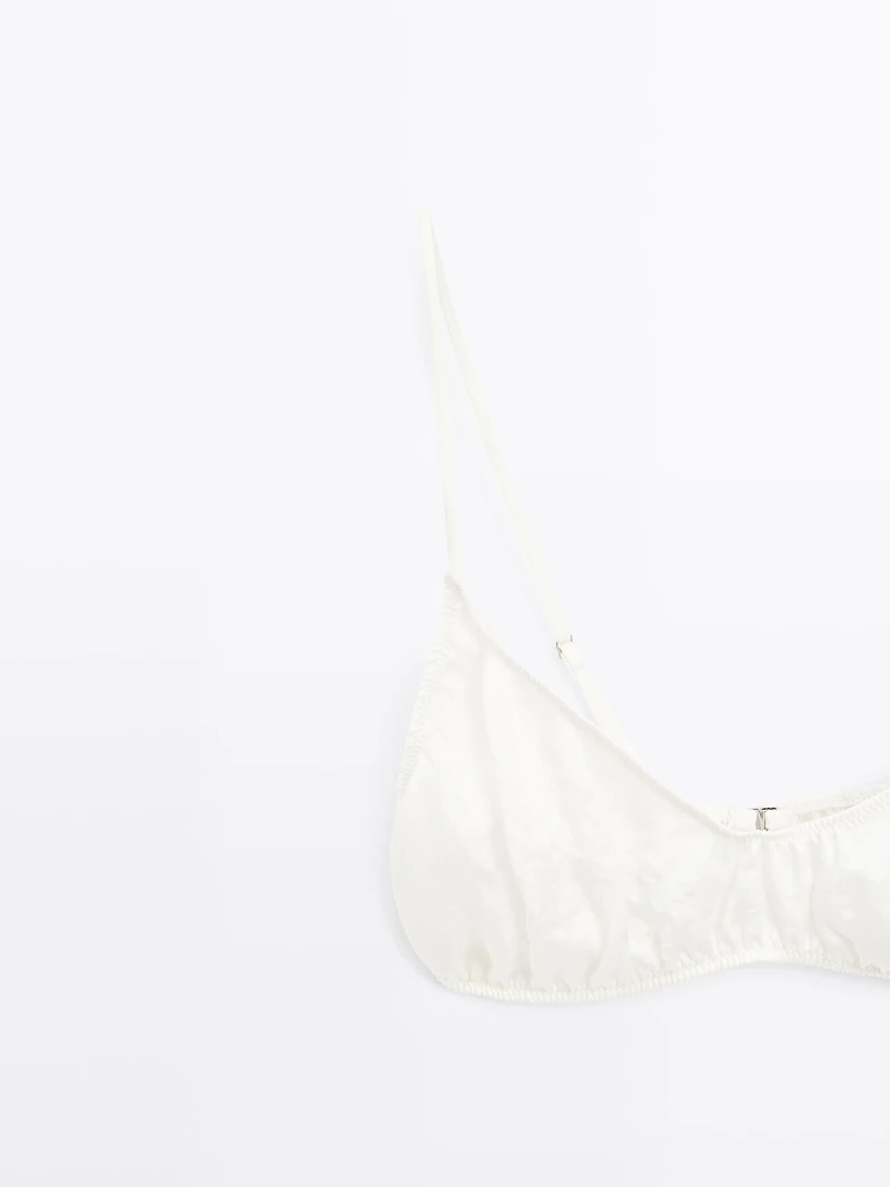 Soutien-gorge triangle satiné fronc