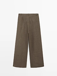 Linen melange darted trousers