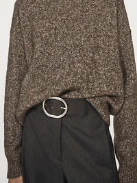 Mouliné knit alpaca and wool blend turtleneck sweater