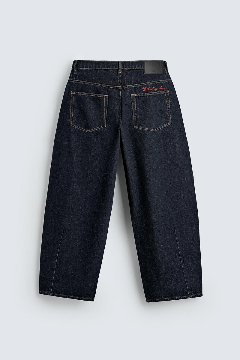 JEANS BALLOON FIT BRODERIE CUPIDON