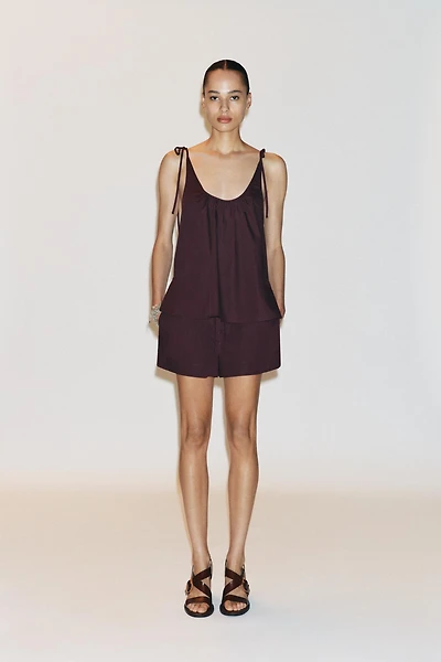 POPLIN MINI SHORTS