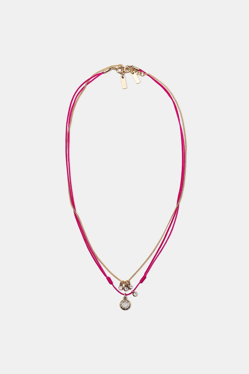 PACK OF 2 SPARKLE CORD NECKLACES
