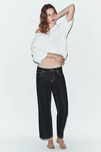 JEAN TRF WIDE LEG COURT TAILLE BASSE