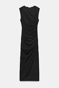 DRAPED MIDI DRESS