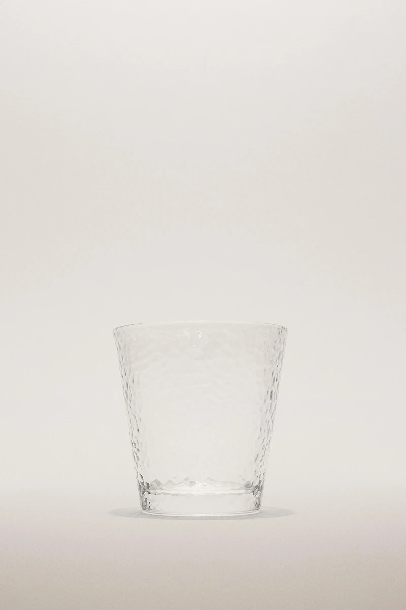 GOBELET VERRE RELIEF NID D'ABEILLE