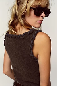 INTERWOVEN TRIM KNIT TOP