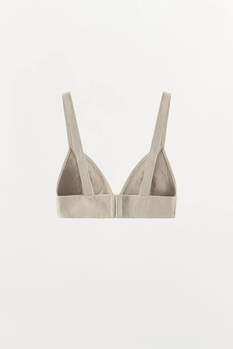 100% LEATHER TRIANGLE BRALETTE