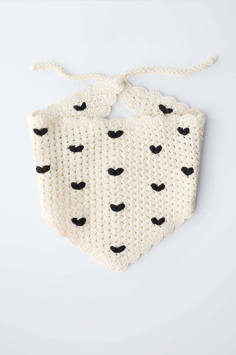 HEARTS CROCHET KNIT BANDANA