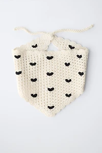 HEARTS CROCHET KNIT BANDANA