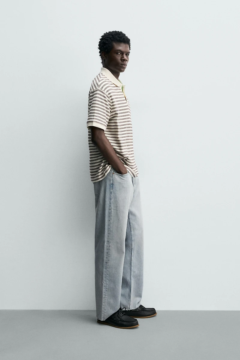 REGULAR FIT STRIPED JACQUARD POLO