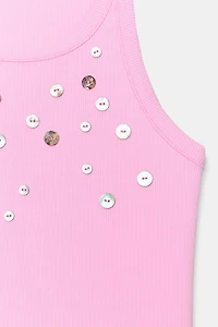 BUTTONED RIB TOP