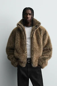 MANTEAU COURT EFFET FOURRURE