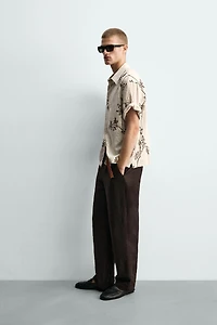 RELAXED FIT FLORAL EMBROIDERED SHIRT