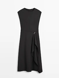 Midi dress with brooch detail