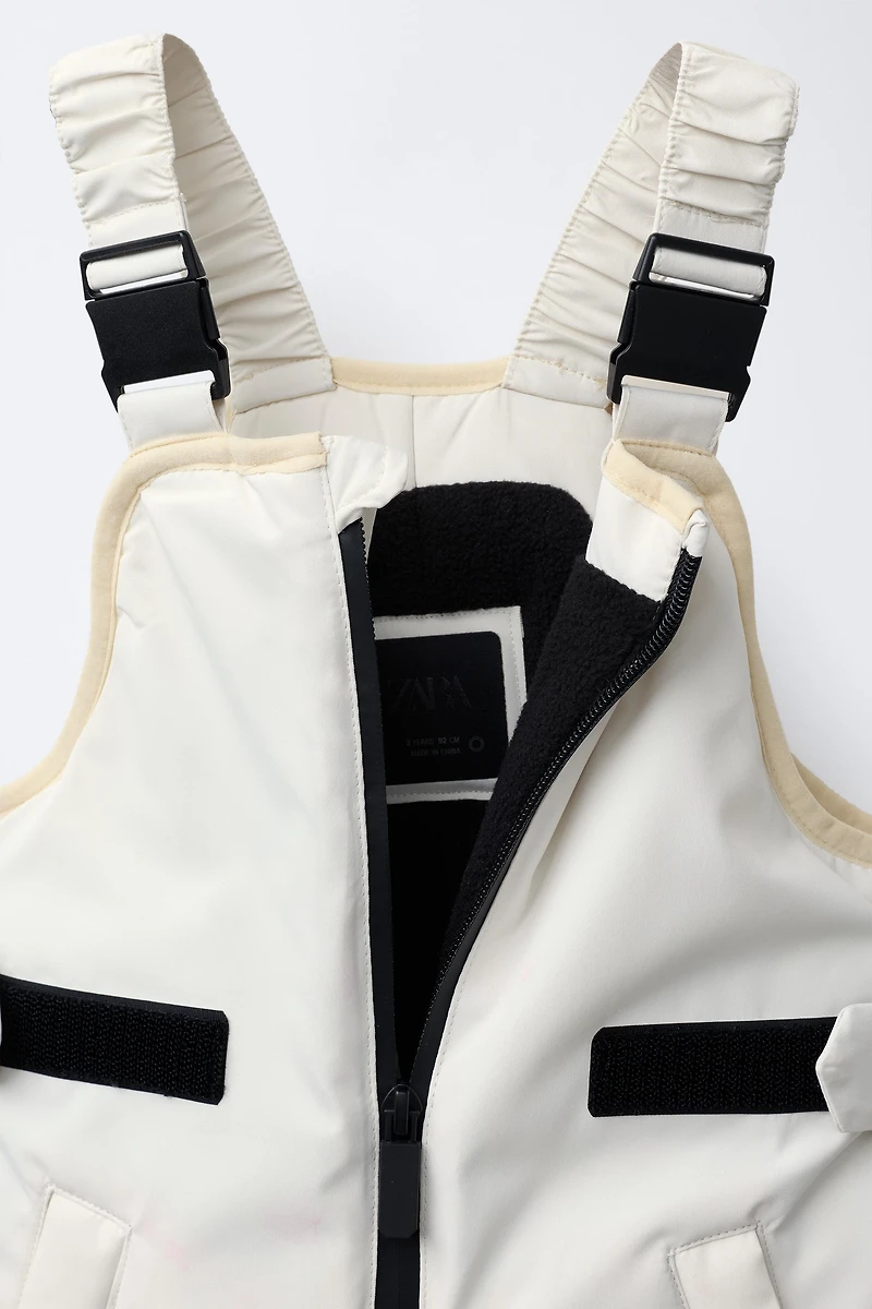 SALOPETTE LONGUE RÉSISTANTE À L'EAU ET AU VENT COLOR BLOCK