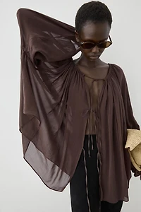 Flowing shirt with gathered details