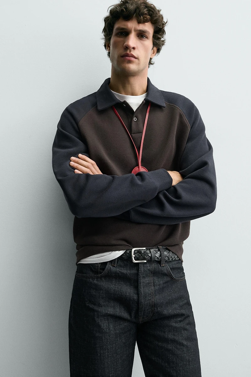 POLO COLOR BLOCK MANCHES RAGLAN