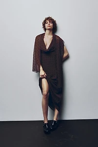 POLKA DOT SCARF MAXI DRESS