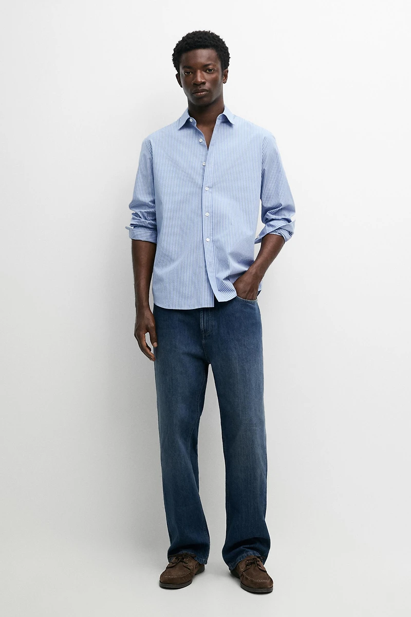 100% cotton poplin regular fit shirt