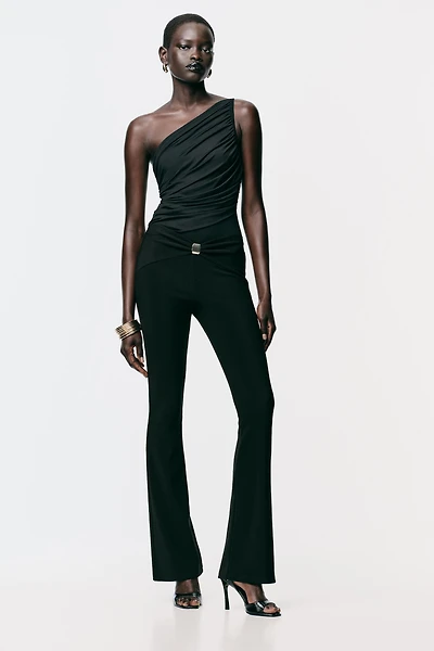 ASYMMETRIC DRAPED BODYSUIT