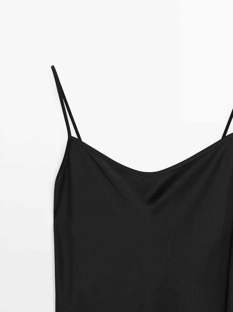 Robe longue nuisette en crêpe